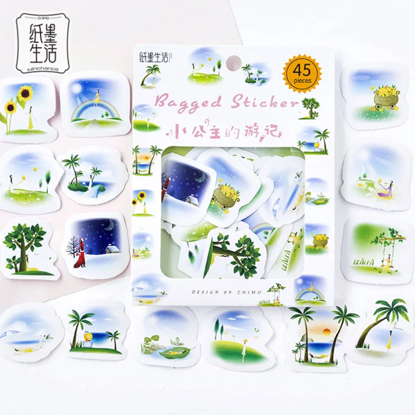 princess 45 шт. мультяшная мини-наклейка на упаковке Memo sticker s Pack Kawaii планировщик для скрапбукинга s Escolar школьные принадлежности - Цвет: princess