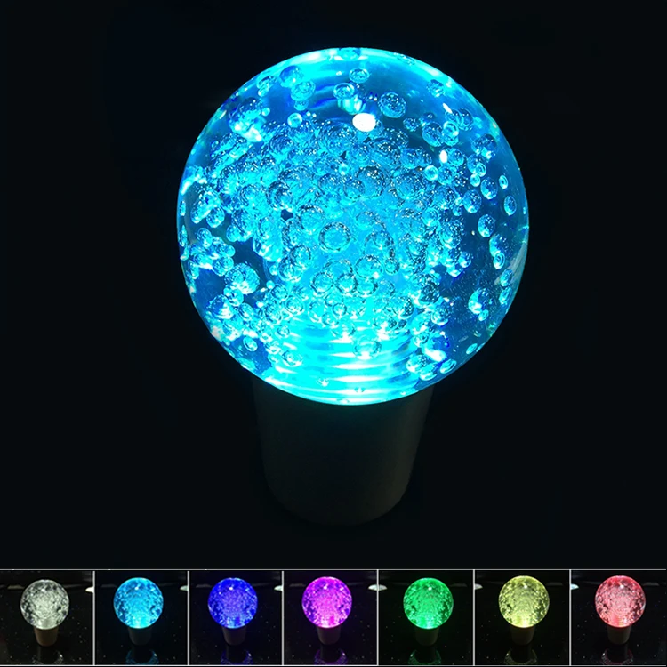55mm Colorful Round Crystal Ball Style Touch Activated LED Shift Knob