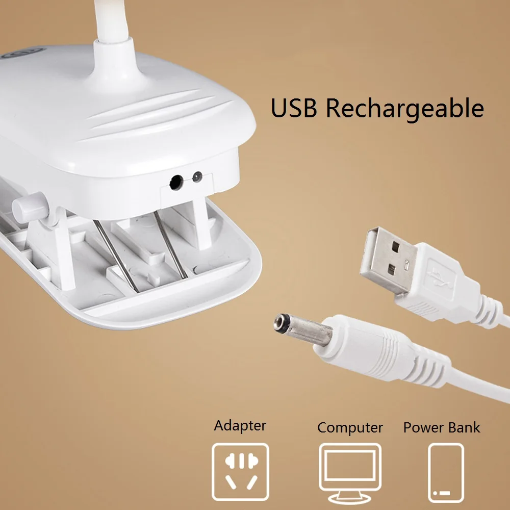 Finether Led Клип настольная лампа USB перезаряжаемая 1200 мАч батарея Lampara De Mesa Luminaria настольная лампа офисный свет