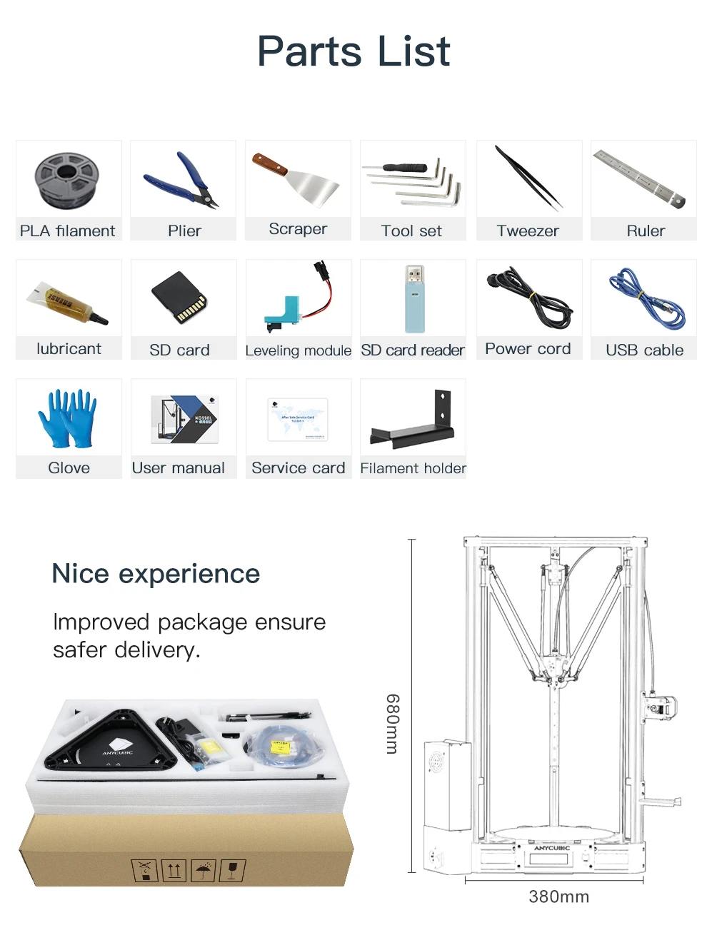 ANYCUBIC 3D Printer Pulley Linear Plus Large 3D Printing Size Half of Assembled with Auto Leveling Impressora 3D DIY Kit