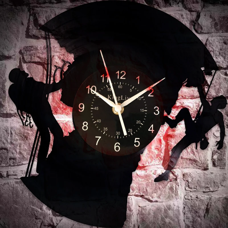 

Climbing Vinyl Wall Clock, Handmade Decor, Gift for Man, Silent Mechanism, Wall Clock Modern, for Boy, Birthday Gift for Girl