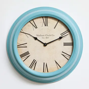 

European-Style Silent round Hanging Clock American-Style Simple Modern Fashion Quartz Clock Living Room Bedroom Pocket Watch