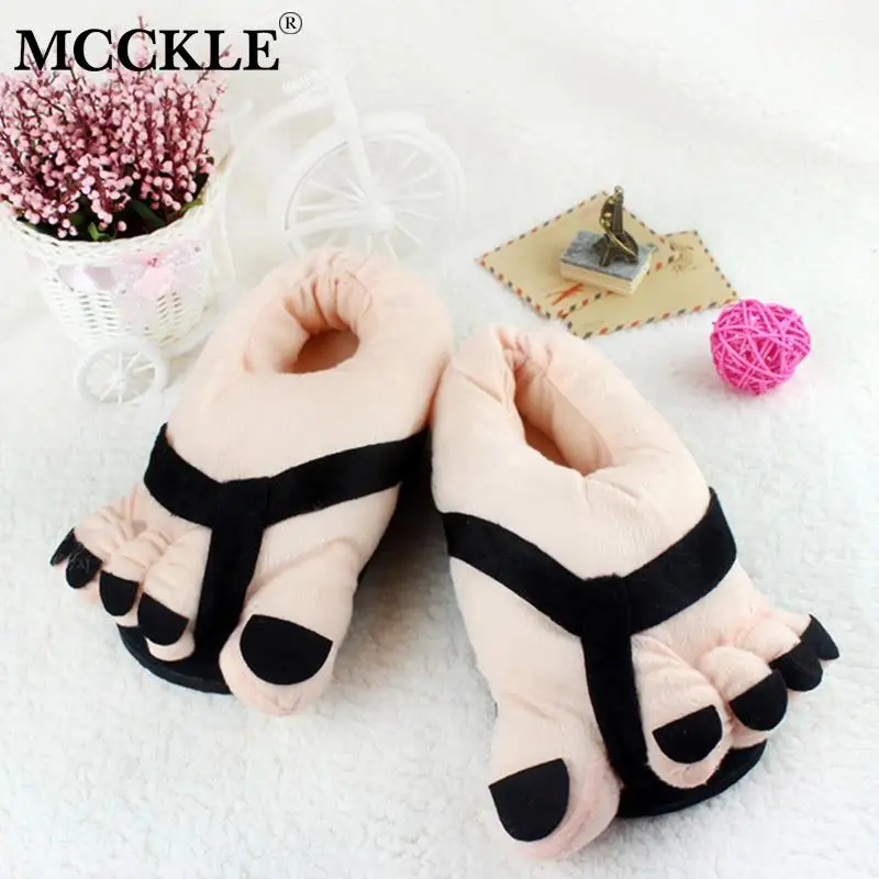 

MCCKLE Winter Women Slippers Woman Warm Indoor Cotton Ladies Slip On Cute Women's Soft Flat Casual Female Shoes Plus Size 36-44