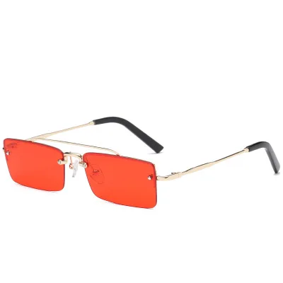 2021 маленькие квадратные солнцезащитные очки без оправы роскошные брендовые для