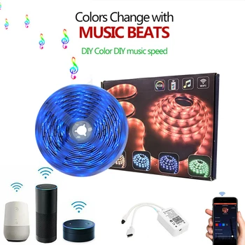 

TikTok lights EL Neon Wire Strip Light RGB LED Sound Active Multicolor Phone Control Car Atmosphere Light Home Kitchen TV Party