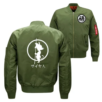 

2019 Autumn Winter mans Thicken flight jacket anime Dragon ball Son Goku Sun Wukong print man bomber baseball uniform USA size