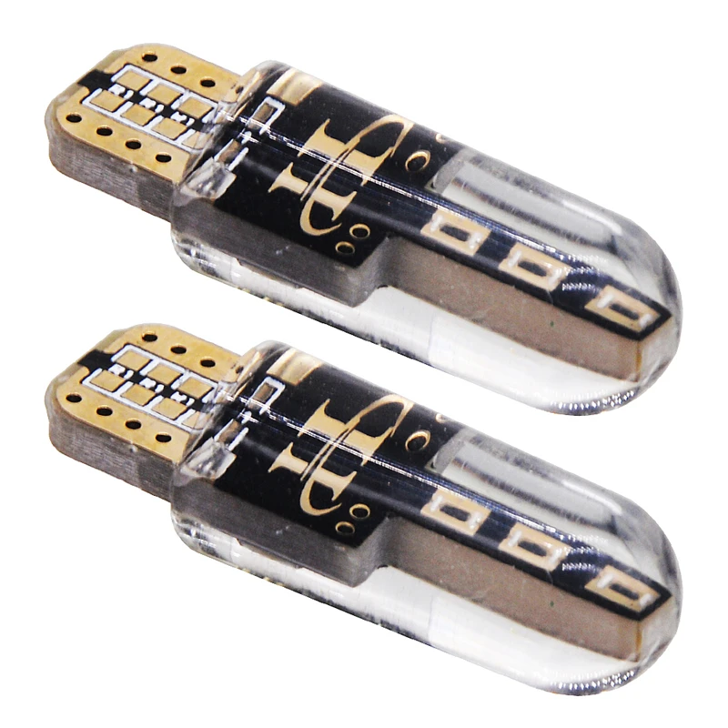 100x автомобильный светильник W5W светодиодный T10 светодиодный 194 501 6SMD силикагель авто Интерьер боковая светильник фонарь освещения номерного знака DC12V