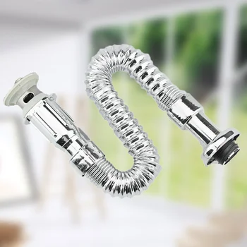 

1PC Water Pipe S Shape Leakproof Stainless Steel Durable Water Drain Pipe for Toilet Wash Basin Home Use