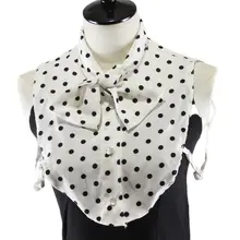 Женский классический галстук-бабочка поддельное ожерелье-воротник в горошек Съемная полурубашка блузка