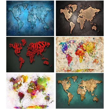 

DIY Painting By Numbers Color World Map Kit Coloring By Number Scenery Wall Art Picture Acrylic Canvas Paintings Home Decoration
