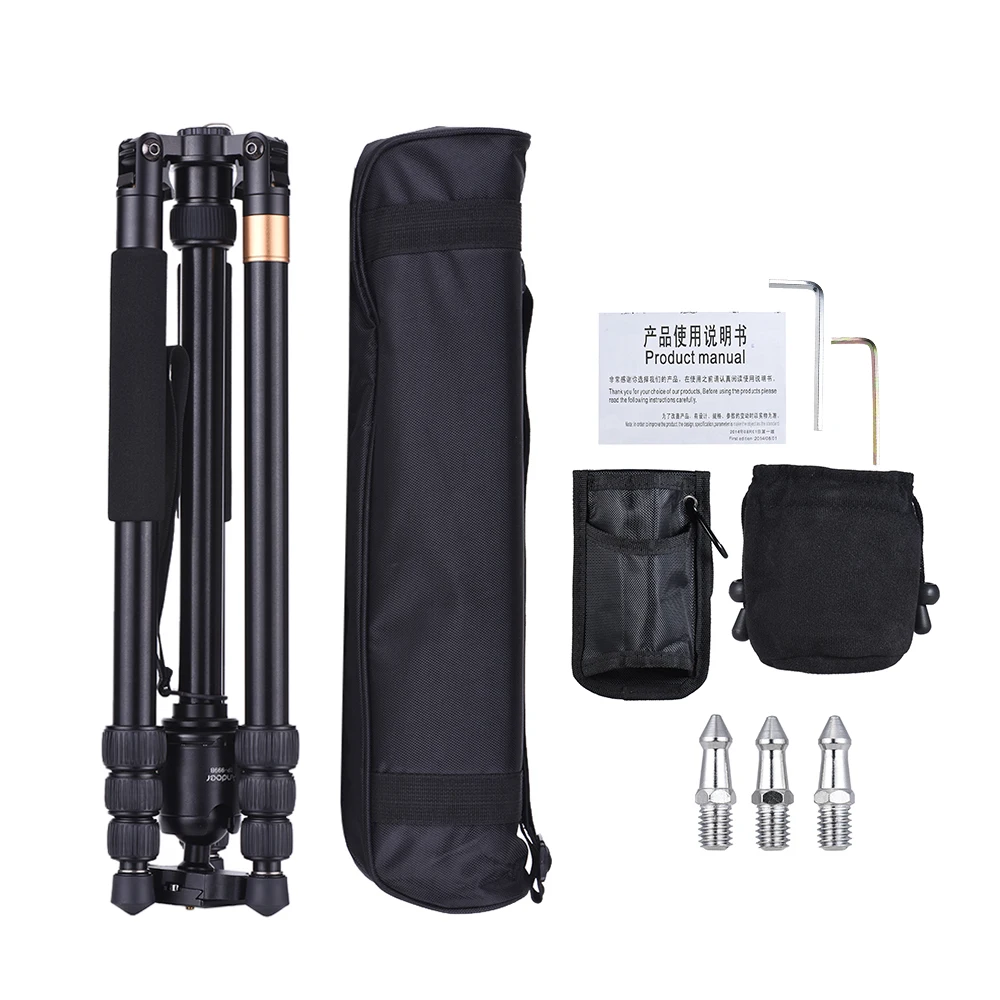 Andoer TP-999B Профессиональный Портативный Алюминий сплав штатив монопод для цифровой зеркальной камеры Canon Nikon DSLR ILDC камеры видеокамеры Макс. Нагрузка 10 кг