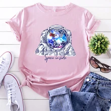 Cheap Astronaut Butterfly Personality Letters Print Women T Shirt Fashion Oversized Clothing Casual High Quality T-Shirt For Woman Cheap Astronaut Butterfly Personality Letters Print Women T Shirt Fashion Oversized Clothing Casual High Quality T-Shirt For Woman