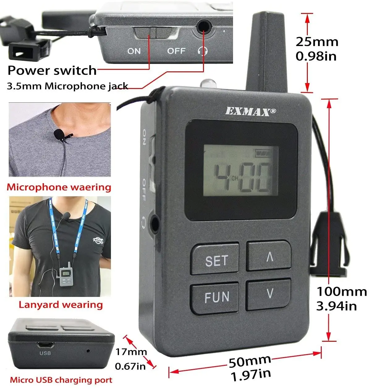 ありがとう EXMAX ELGT-470 Wireless Tour Guide/Monitoring Audio