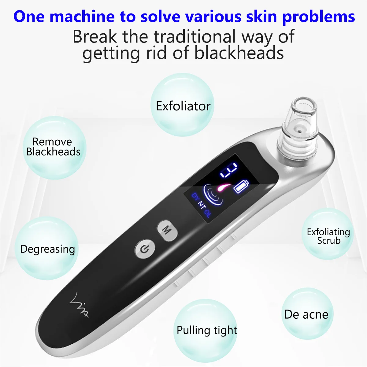 Face Nose Acne Black Dot Pimple Blackhead Remover Electric Vacuum Cleaner Pore Skin Care Tools Machine with 6 Head | Красота и