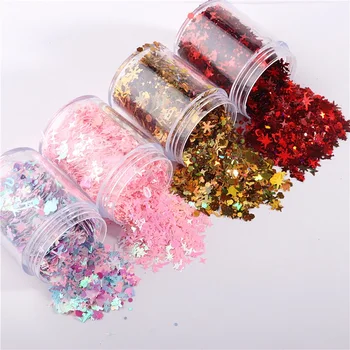 

Nail Glitter Ultrathin Mix Star Heart Flower Shape Laser Sequins For Shaker Card Nail Art Scrapbook Decoration Makeup confetti