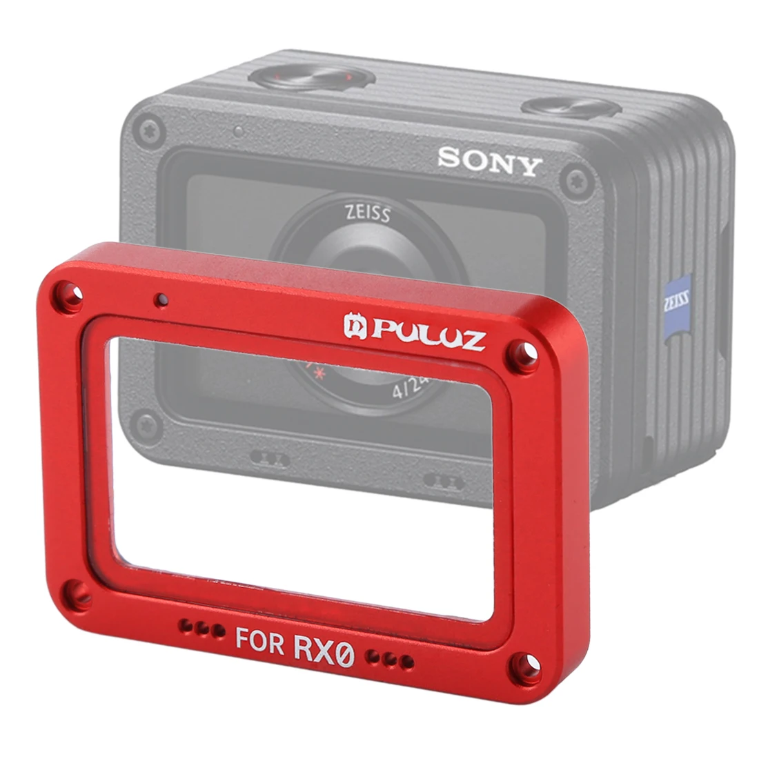 PULUZ алюминиевый сплав пламя+ закаленное стекло объектива протектор для sony RX0/RX0 II, с винтами и отвертками(черный
