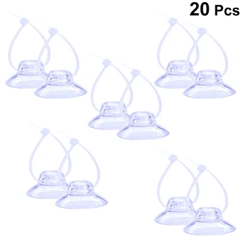 

20pcs Transparent Fish Tank Suction Cup Cable Tie Sucker Fixing Background Wall Fish Tank Tool Durable Sucker Portable Sucker