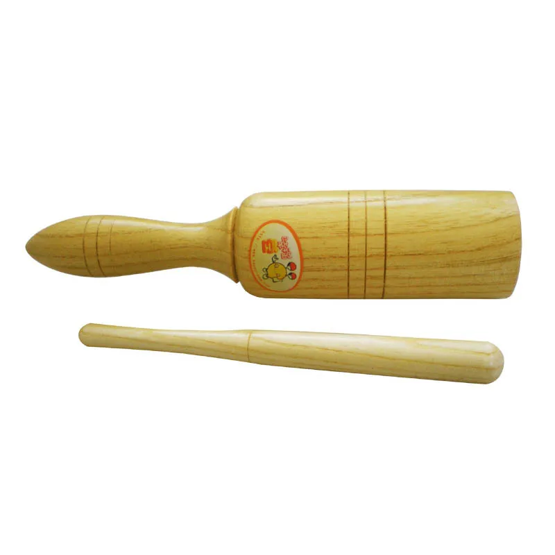 Orff Instruments dan xiang tong, Primary Color Single Ring, Large Size, Safe Environmentally Friendly Non-toxic Logs Bangzi