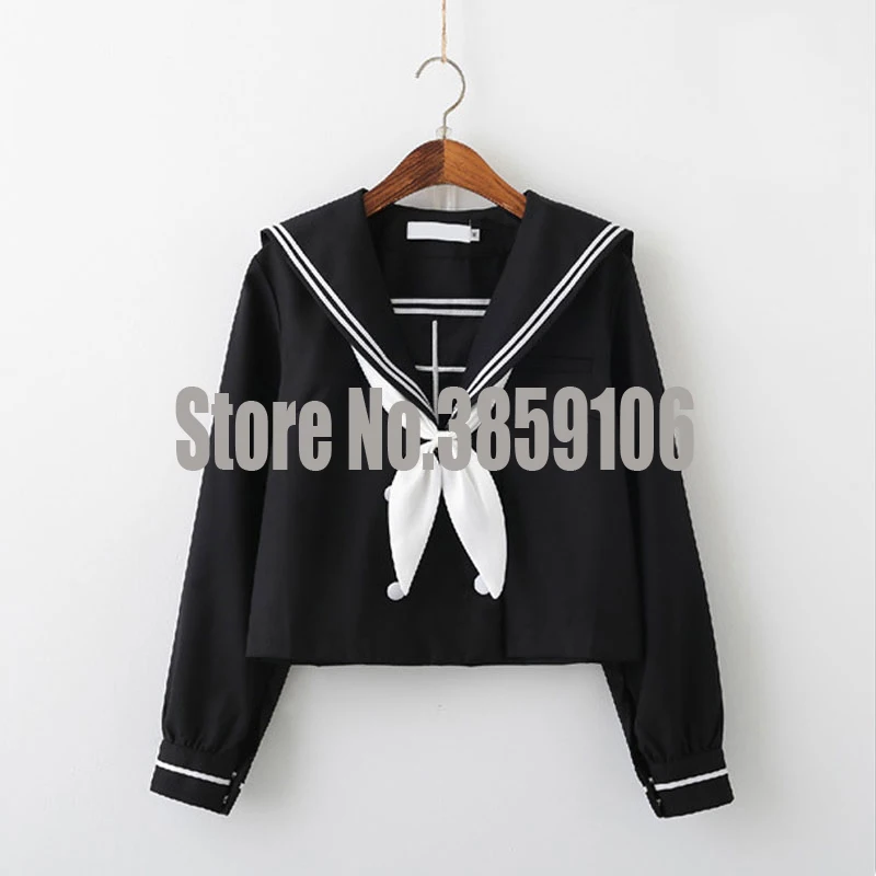 Long Sleeve Top Uhyd Crossing, японская школьная форма для девочек, матросский стиль, школьная форма черного цвета, большие размеры, Lala, костюмы для болельщиц - Цвет: Long Sleeve Top
