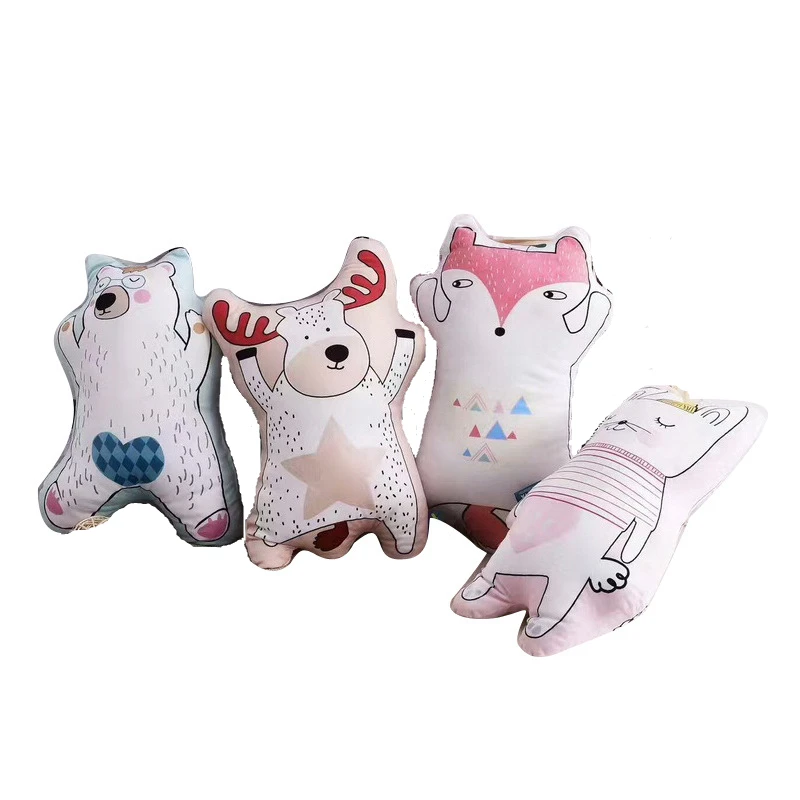 Подушка в форме холма виде животных лисицы медведя оленя детские игрушки для