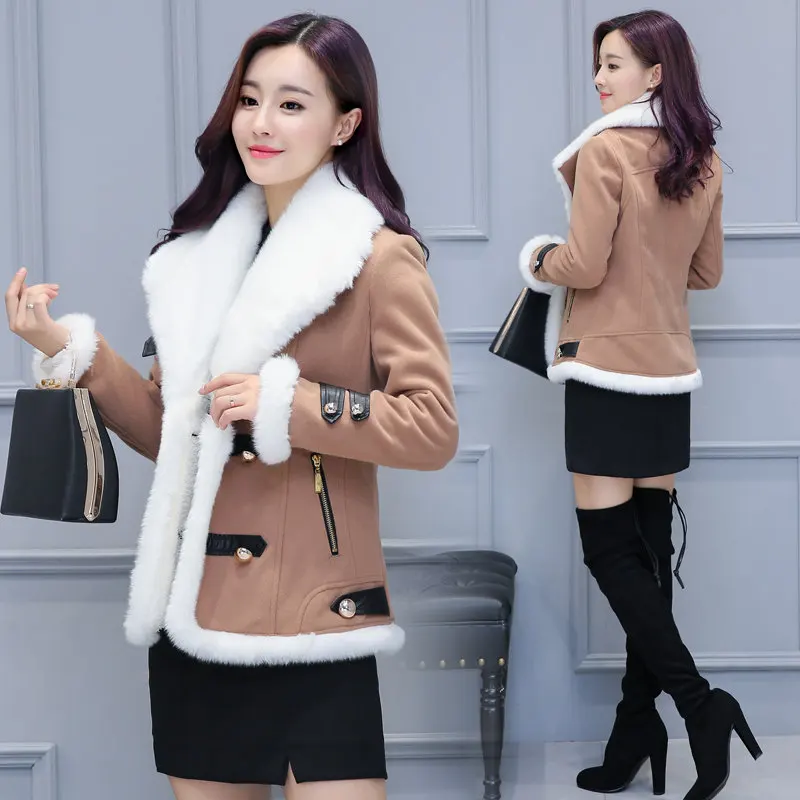 Новая короткая зимняя женская куртка Chaqueta Mujer модная теплая Женская куртка из овечьей шерсти утолщенное зимнее пальто с хлопковой подкладкой парки C5759