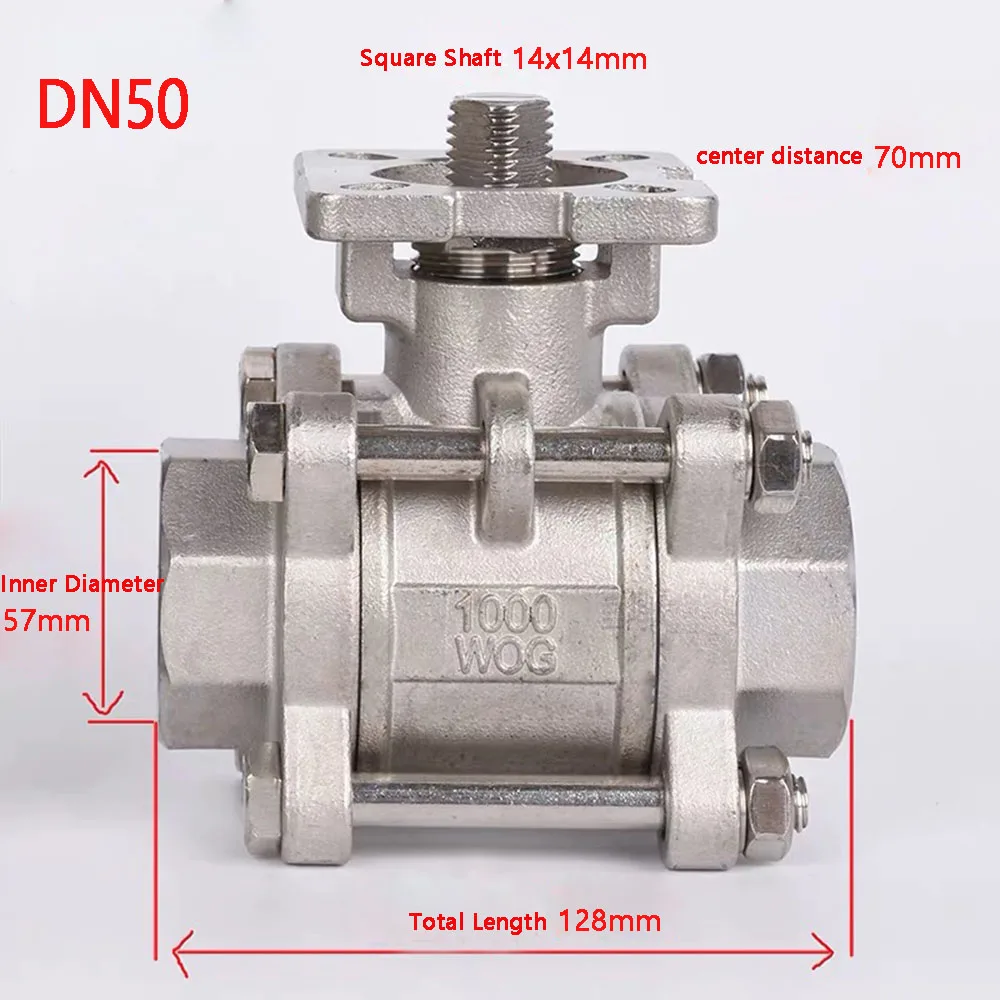 DN40 DN50 DN65 3 шт. нержавеющая сталь SS304 шаровой клапан с платформой гнездовой резьбой сверхмощный