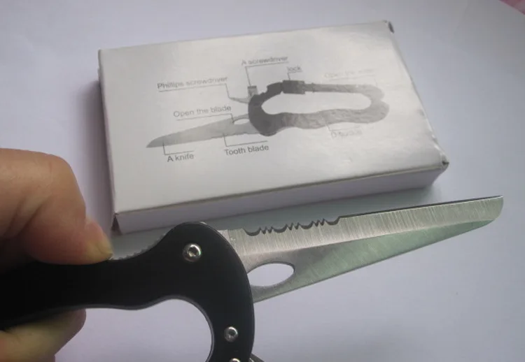 Многофункциональный нож-карабин пять в одном Открытый QuickDraw Buckle Backsaw e d c инструмент d-типа карабин складной нож