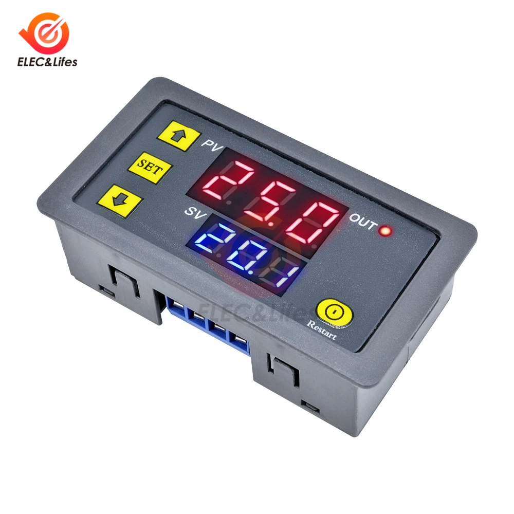 DC 12 В 24 В AC110V 220 в цифровой цикл реле задержки таймера модуль платы с светодиодный двойной дисплей времени реле синхронизации переключатель для автомобиля 0~ 999