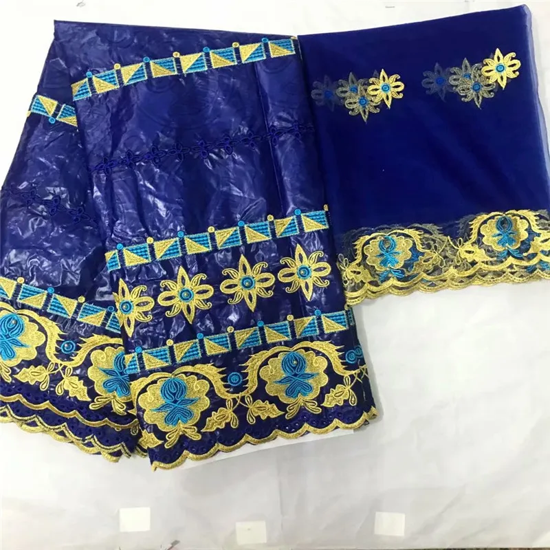 Высокое качество Базен riche с бисером последние африканские riche Ткань 5 ярдов+ 2 ярда/лот KY112038