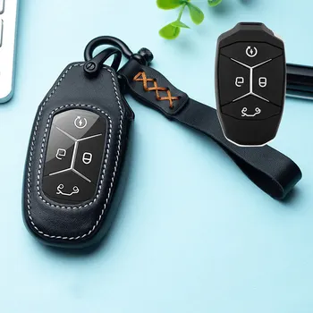

Car Key Cover Case for Car Key Case Shell for LYNKCO 01 02 03 For Geely 4 Buttons Ring Keychain Covers Protection Accessories