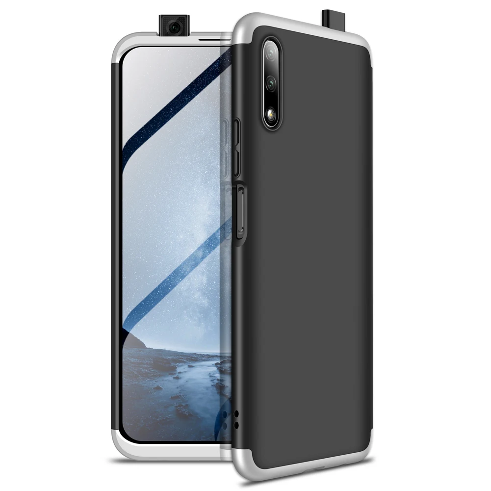 Для Honor 9X 8X чехол для Honor 20 8A Pro 8C 10 Lite 10i 20i 360 градусов Полная защита чехол для huawei P Smart Plus задний Чехол - Цвет: Black silver