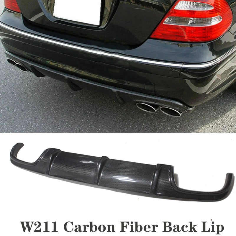 Диффузор заднего бампера из углеродного волокна для 2006 2009 Mercedes Benz W211 E63 AMG|Обвесы| |