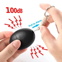 Alarme d'auto défense 100db en forme d'œuf, alerte de protection personnelle, cri fort, porte clés, alarme d'urgence pour enfants et personnes âgées
