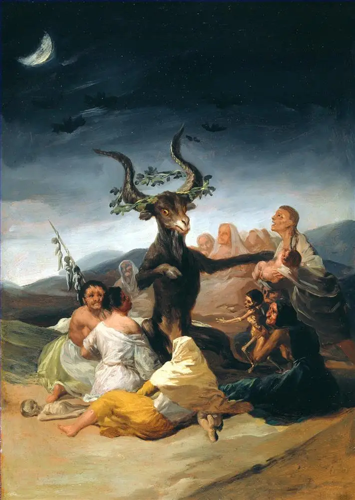 2 Handmade Art Paintings by College Teachers - Witches Sabbath Romantic modern Francisco Goya fantasy Oil Painting on Canvas | Дом и сад