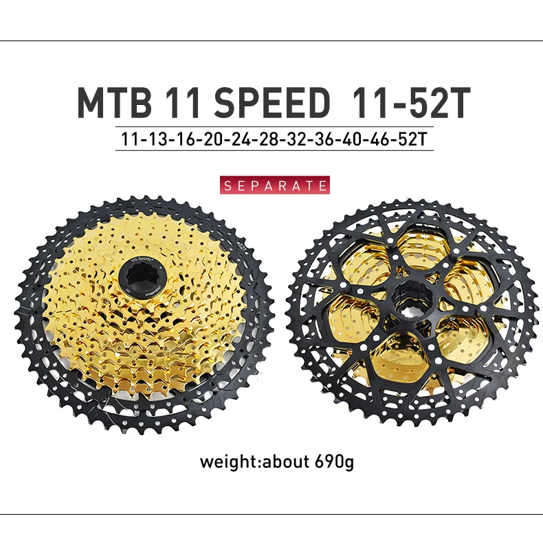 VG SPORTS MTB Cassette 8 9 10 11 12 Speed 40T 42T 46T 50T 52T Mountain Bike Cassette Separate Cassete Freewheel Bracket Sprocket