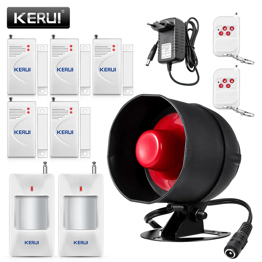 KERUI Cheap Upgraded Standalone Wireless Home Security Alarm System Kit Siren Horn WIth Motion Detector DIY 110db Burglar Alarm