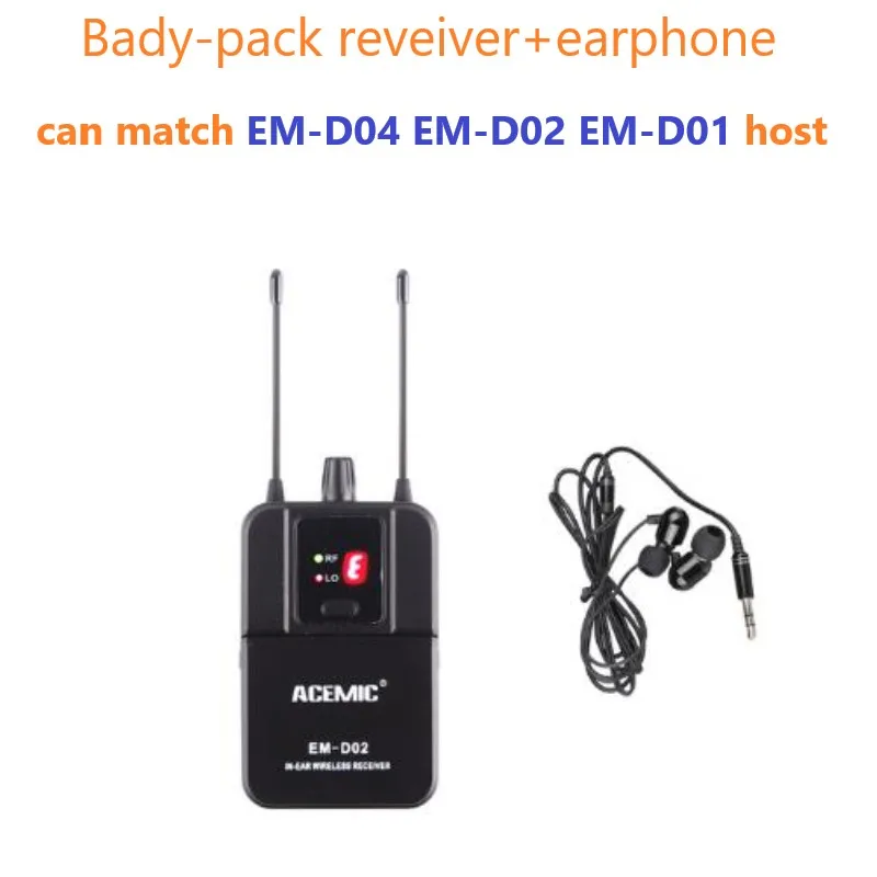 Новейший ACEMIC EM-D04 четырехканальный монитор в ухо Беспроводная система для профессиональной сцены - Цвет: Body-pack receiver