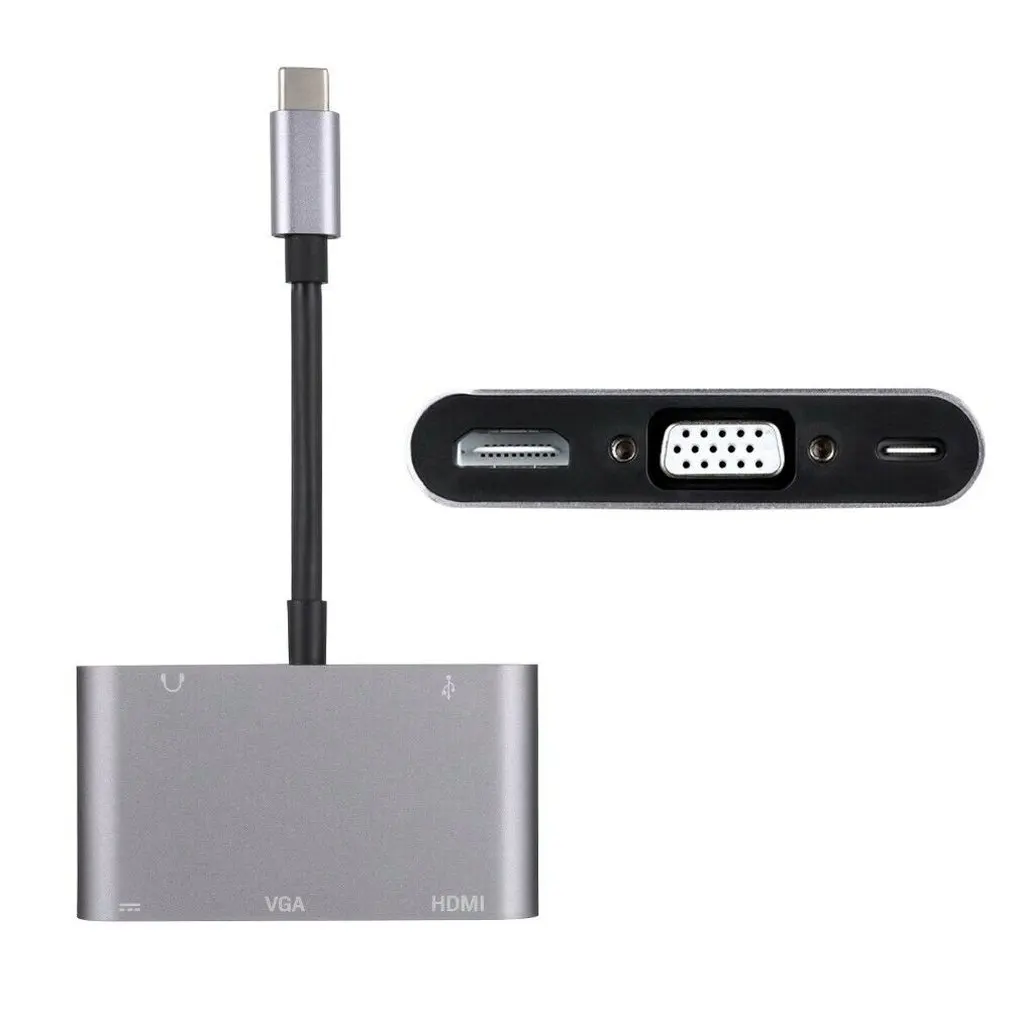 Портативный размер HDMI VGA USB3.0 OTG женское зарядное устройство аудио-USB-C USB 3,1 Тип C OTG адаптер конвертер