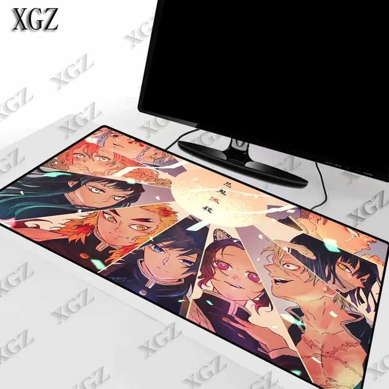 XGZ Anime Demon Slayer Kimetsu No Yaiba Large Locking Edge Speed Game Gamer Gaming Mouse Pad for CSGO Dota 2 Laptop Notebook Mat