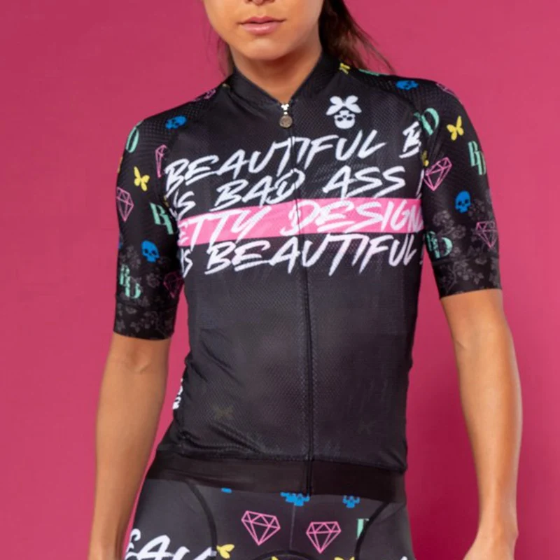 bettydesigns verano Женская быстросохнущая велосипедная одежда ropa ciclismo черные велосипедные рубашки верхняя спортивная куртка нижние трикотажные изделия - Цвет: jerseys