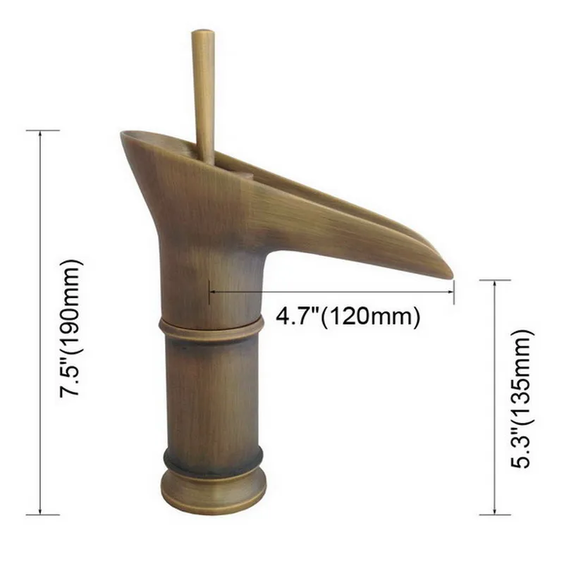 Винтажный антикварный латунный бамбуковый кран для раковины с одной