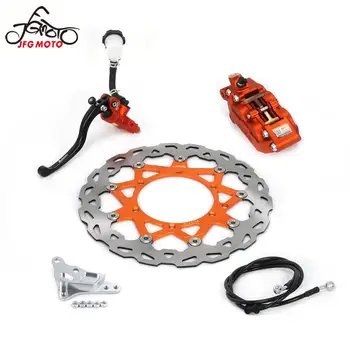 

For KTM SX XC XCW SXF XCF EXC Motorcycle Front 320MM Disc Rotor Brake System Lever Master Cylinder Hose 4 Pot Caliper Adaptor
