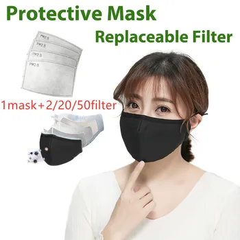 

2020 Atemwege Staub Mund Maske Verbesserte Version Anti-dunst Staub Pm 2,5 Anti-Staub Waschbar Anti Dunst maske Mit 50Filter Pad