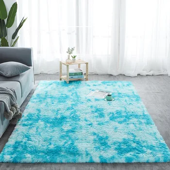 

New Tie-dyed Fluffy Carpet Soft Shaggy Area Rug Plush Fur Carpets Home Decor Living Room Bedroom Cover for Seat Car Grey Carpet