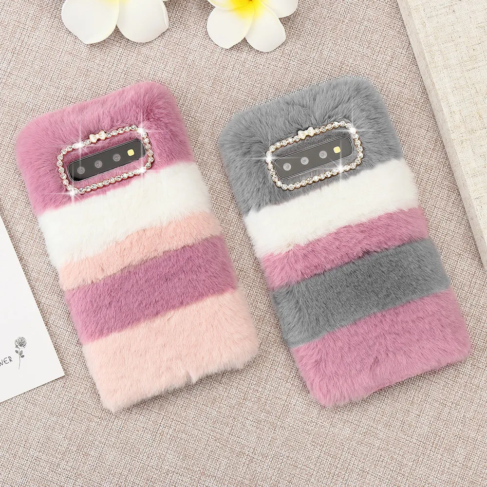 LCHULLE Cute Cases for Samsung S7 Edge S8 S9 S10 Note 10 Plus S10e Warm Soft Fluffy Furry Plush Phone Back Cover Coque Capas | Мобильные