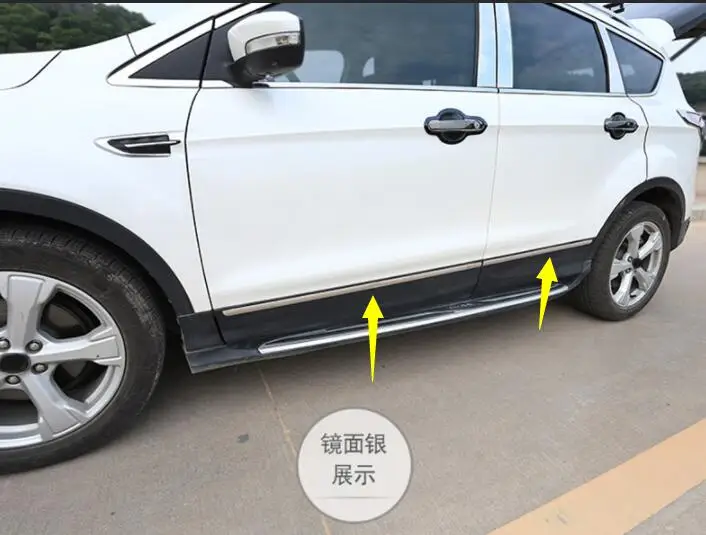 13-19 для Ford Kuga Escape дверная декоративная планка Модифицированная дверная боковая панель для предотвращения столкновений корпус из нержавеющей стали яркая Планка Аксессуары