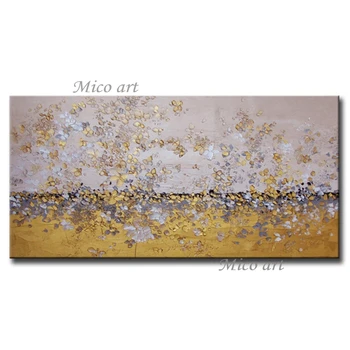 

2020 new 100% hand painted abstract art wall painting handmade purple golden canvas living room oil painting home decoration