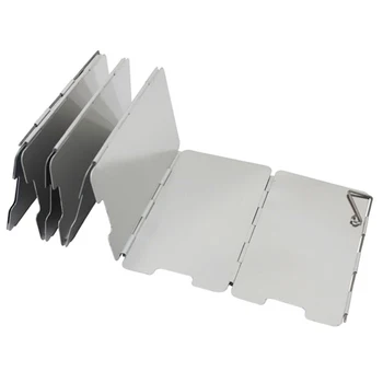 

8 Plates Wind Shield Screens Foldable Outdoor Camping Cooking Cooker Gas Stove Windshield Wind Screen Cooking Supplies