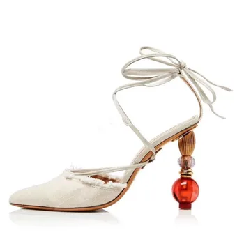 

Fashion Women Sandals Ankle Strap Narrow Band Flat Platform High Quality Elegant Handmade Shoes Mature Sandals Sandalia Feminina