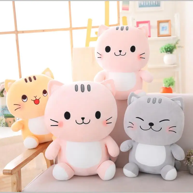 Новые милые сидящие плюшевые игрушки для кошек, мягкие милые куклы для кошек, милые подушки для животных, мягкие Мультяшные подушки для детей, рождественский подарок